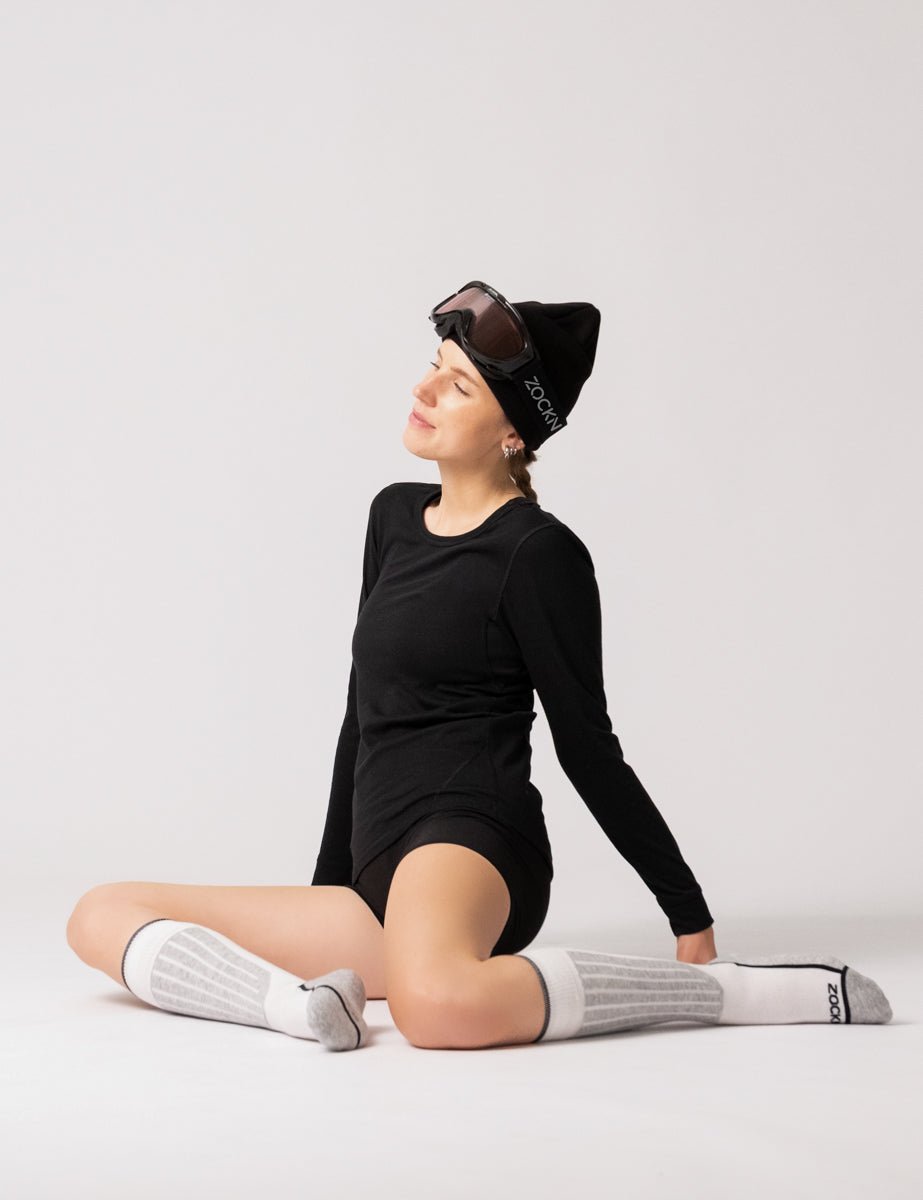 Ski Socken | 1 Paar | Bio-Baumwolle & Merinowolle | Unisex