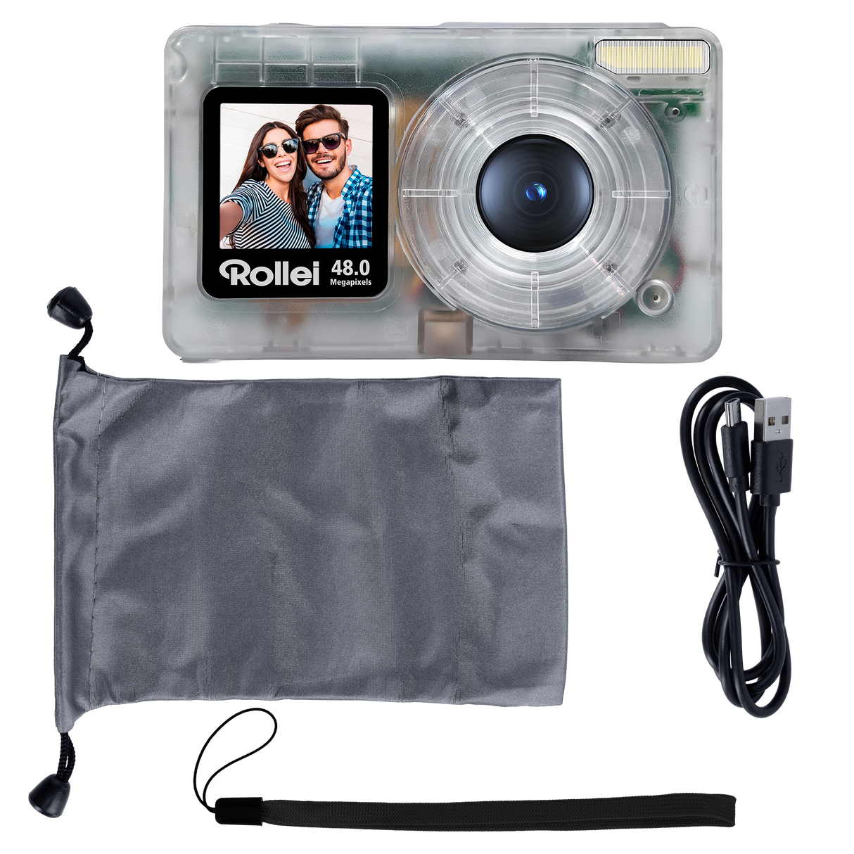 Compactline Pocket | Transparent | 48MP Digitalkamera mit 4K