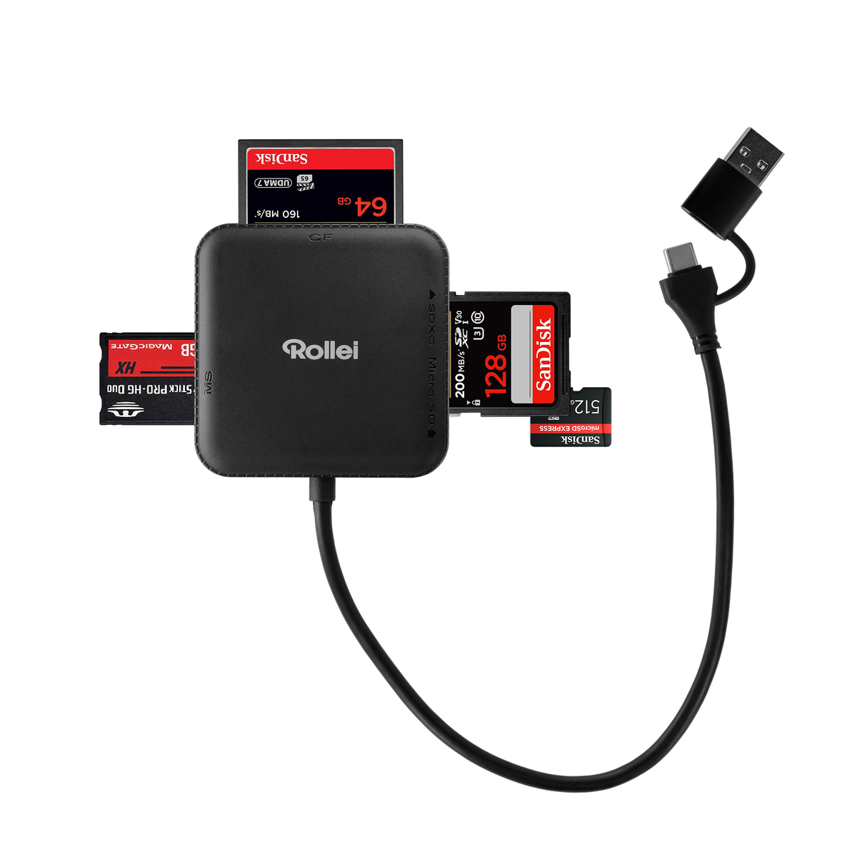 4-in-1 Kartenlesegerät | SD, CF, MS & microSD